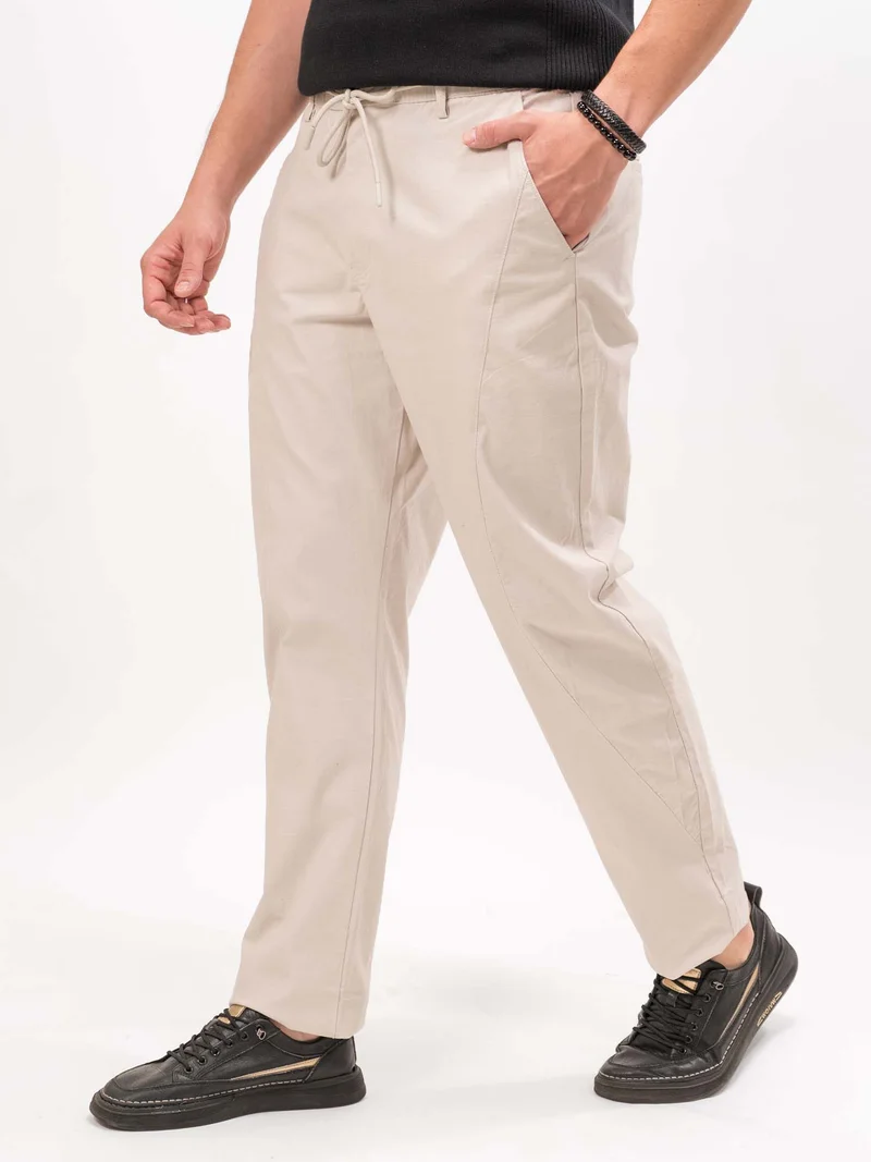 مانياك Maniac Mens Cut and Sew Solid Light Grey Cotton Trackpant